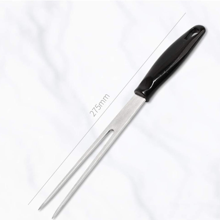 Outdoor Stainless Steel Barbecue Fork Food PP Handle Meat Spork