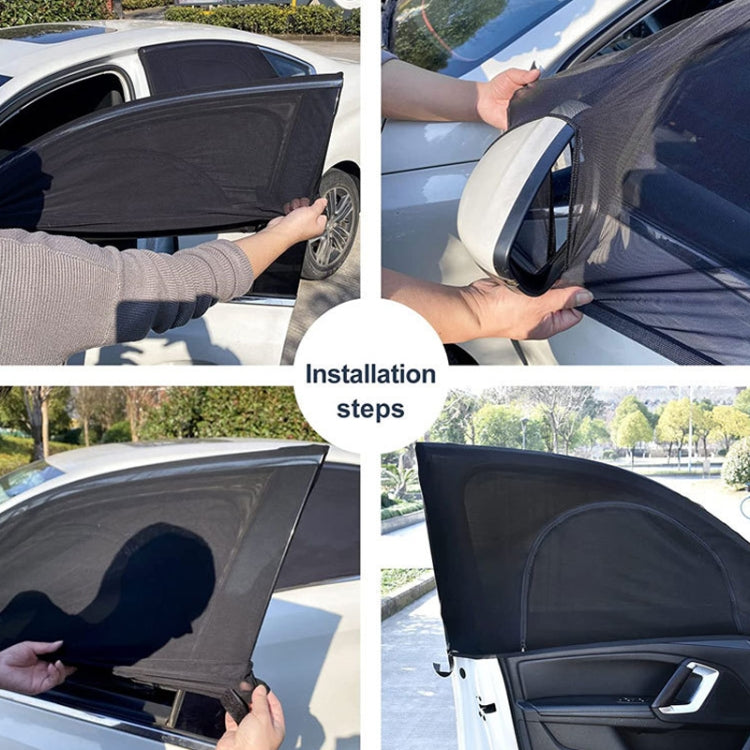 Car Sun Protection Anti-mosquito Window Zipper Sunshade, Front Window (Main+Auxiliary), Rear Window (Left+Right)