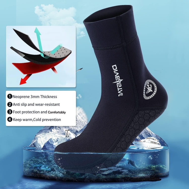 DIVESTAR Diving Neoprene Socks For Men Women Scuba Booties, 3mm Black, 5mm Black
