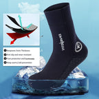 DIVESTAR Diving Neoprene Socks For Men Women Scuba Booties, 3mm Black, 5mm Black