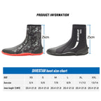 DIVESTAR 5mm Diving Boots Neoprene Shoes With Puncture Resistant Sole, NO.6 (37/38), NO.7 (39), NO.8 (40/41), NO.9 (42), NO.10 (43), NO.11 (44), NO.12 (45), NO.13 (46)