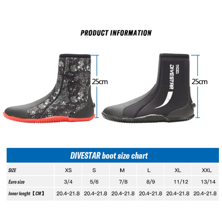 DIVESTAR 5mm Diving Boots Neoprene Shoes With Puncture Resistant Sole, NO.6 (37/38), NO.7 (39), NO.8 (40/41), NO.9 (42), NO.10 (43), NO.11 (44), NO.12 (45), NO.13 (46)