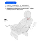 Car Cigarette Lighter Rear Seat Retractable Dual-Wire Charger, Car Charger