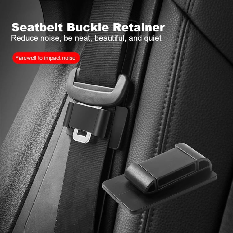 Car Seat Belt Holder Anti-collision Elastic Buckle Limiter, Matt Black, Carbon Fiber Black