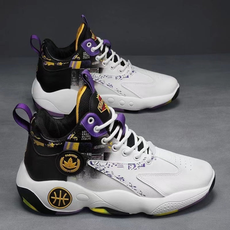 Men Outdoor Basketball Shoes Thick Bottom Non-Slip Teenage Sneakers Soft Bottom Running Shoes, 39, 40, 41, 42, 43, 44, 45