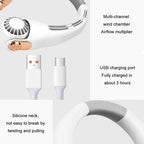 Mini Silicone Neck Fan Portable USB Student Outdoor Adjustable Fan