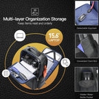 Bopai 61-17311 Large-capacity First-layer Cowhide Laptop Backpack With USB+Type-C Port, 61-17311