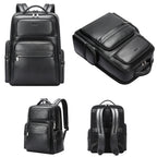 Bopai 61-98611 Large-capacity Waterproof First-layer Cowhide Laptop Backpack With USB+Type-C Port, 61-98611