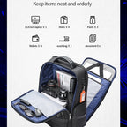 Bopai 61-121601 Large Capacity Waterproof Business Laptop Backpack With USB+Type-C Port