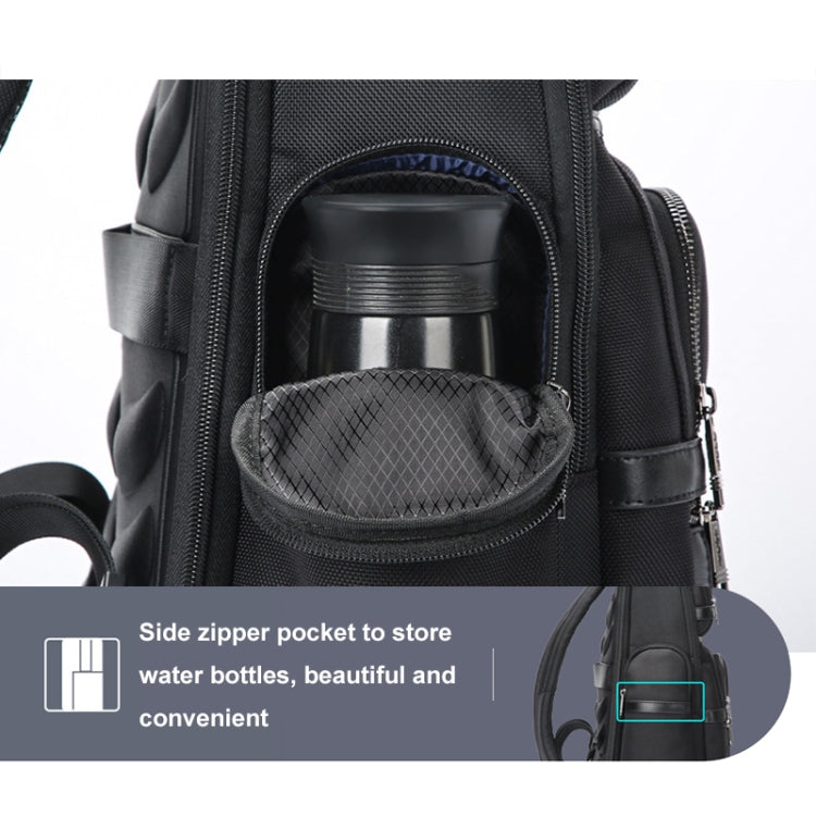 Bopai 61-121601 Large Capacity Waterproof Business Laptop Backpack With USB+Type-C Port