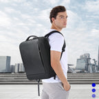 Bopai AL-61-122631B Large Capacity Cowhide Laptop Backpack With USB+Type-C Port, AL-61-122631B