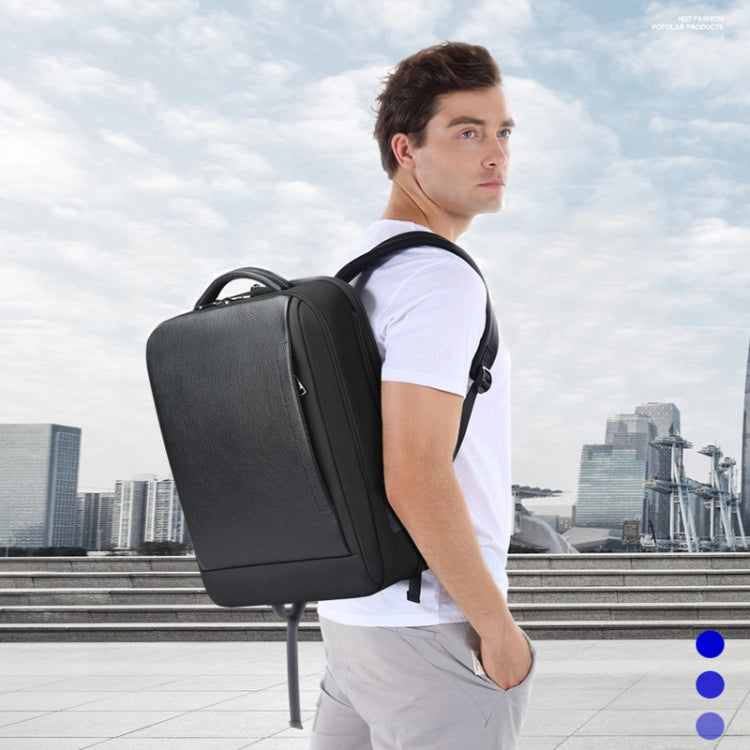 Bopai AL-61-122631B Large Capacity Cowhide Laptop Backpack With USB+Type-C Port, AL-61-122631B