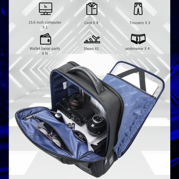 Bopai AL-61-122631B Large Capacity Cowhide Laptop Backpack With USB+Type-C Port, AL-61-122631B