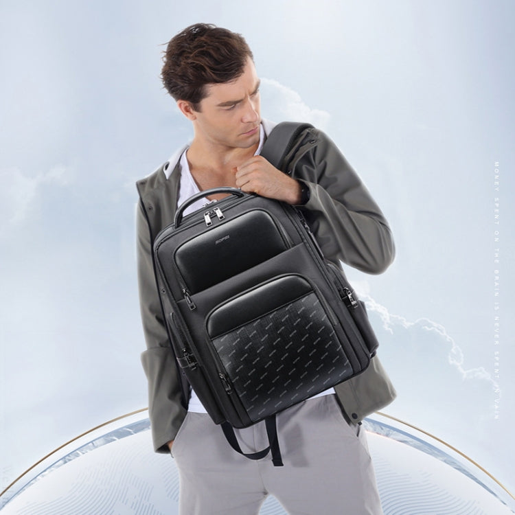 Bopai 61-91911 Large Capacity Business Waterproof Laptop Backpack With USB+Type-C Port, 61-91911