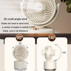 USB Charging Cooler Air Conditioning Fan Desktop Cooling Fan Swing Humidifier