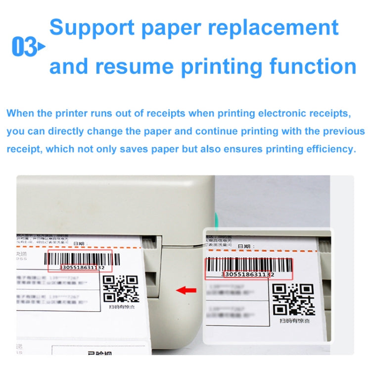 Xprinter XP-450B USB Port Supermarket Cashier Barcode Thermal Printer, US Plug, EU Plug, UK Plug