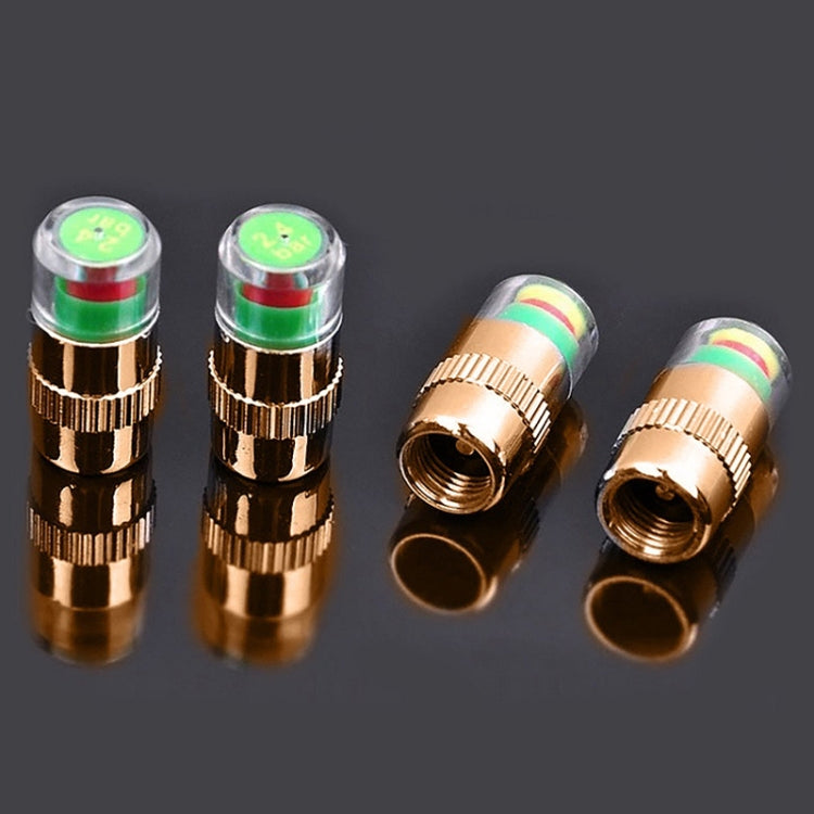 2.4BAR Vehicle Tire Pressure Monitoring Warning Cap, Brass Core, Anti-theft with Wrench