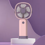 Handheld Portable Mini Multifunctional Fan With Phone Holder Function, Pink Purple with Battery, Yellow Green with Battery, Pink Purple no Battery, Yellow Green no Battery