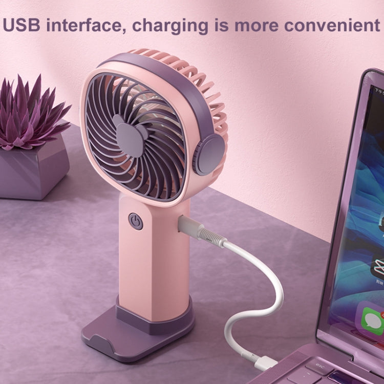 Handheld Portable Mini Multifunctional Fan With Phone Holder Function, Pink Purple with Battery, Yellow Green with Battery, Pink Purple no Battery, Yellow Green no Battery