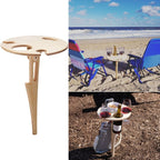 Wooden Lawn Folding Wine Table Outdoor Picnic Inserted Wine Rack Diameter 24cm, 24cm