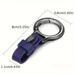 YAILIS Zinc Alloy Car Keychain Multi-functional Belt Hook Key Holder For Men & Women, Quartz Black, Quartz Coffee, Quartz Brown