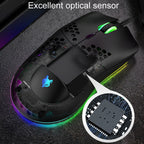 XUNSVFOX XYH90 Wired Hollow Hole Mouse RGB Illuminated Macro Programming Gaming Mouse, XYH90