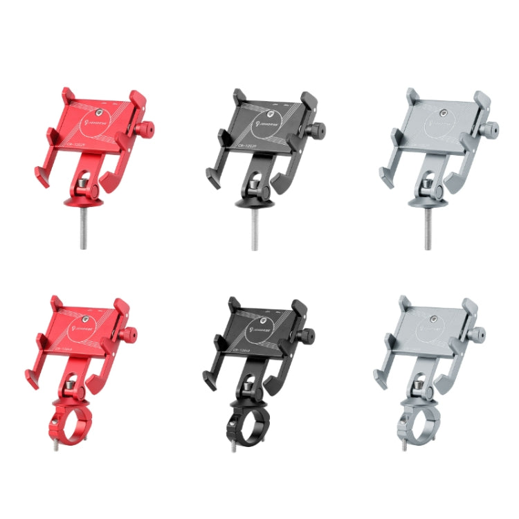 JOHORSE Bicycle Shockproof Mobile Phone Holder Motorcycle Riding Equipment, Stem Red, Stem Black, Stem Silver, Handlebar Red, Handlebar Black, Handlebar Silver