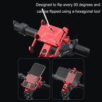 JOHORSE Bicycle Shockproof Mobile Phone Holder Motorcycle Riding Equipment, Stem Red, Stem Black, Stem Silver, Handlebar Red, Handlebar Black, Handlebar Silver