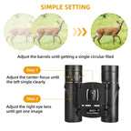 Outdoor Low-light Night Vision High-power HD Mini Binoculars, 8X21