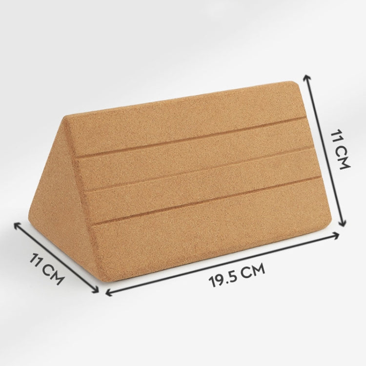 High Density Cork Yoga Blocks Waist And Abdominal Exercise Triangle Bricks, 19.5 x 11 x 11cm