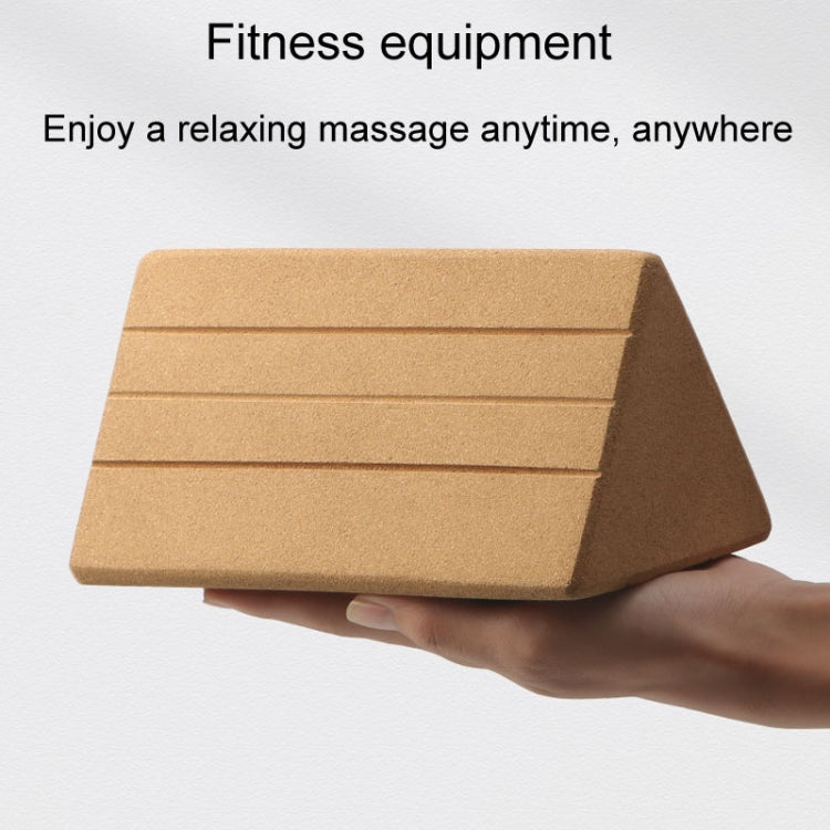 High Density Cork Yoga Blocks Waist And Abdominal Exercise Triangle Bricks, 19.5 x 11 x 11cm