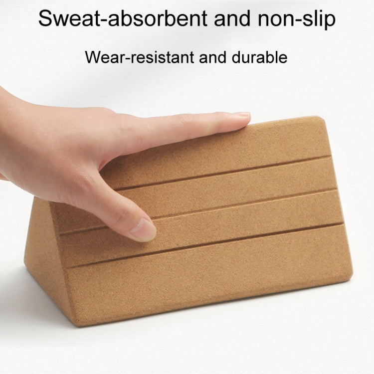 High Density Cork Yoga Blocks Waist And Abdominal Exercise Triangle Bricks, 19.5 x 11 x 11cm