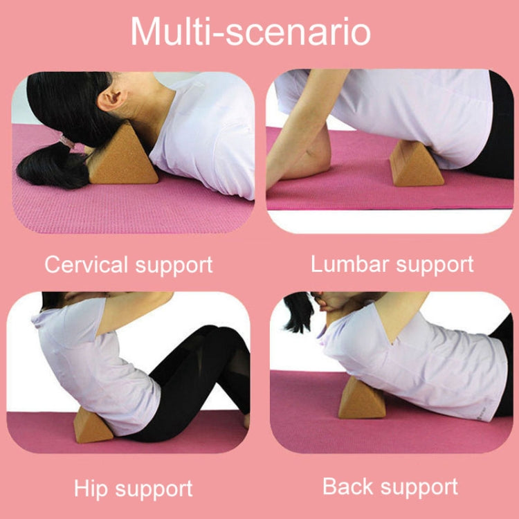 High Density Cork Yoga Blocks Waist And Abdominal Exercise Triangle Bricks, 19.5 x 11 x 11cm