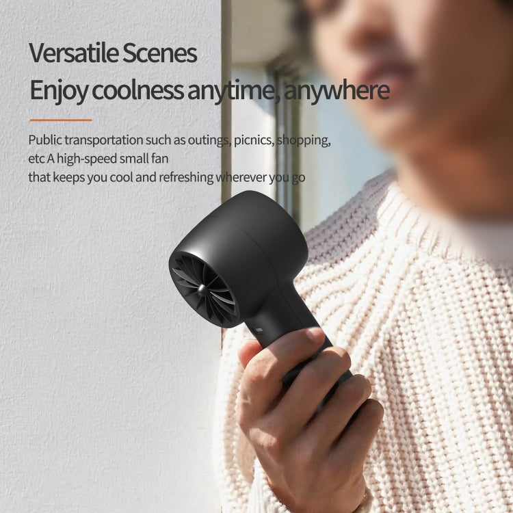 Outdoor Handheld Turbine Digital Display 100-Speed High-Speed Mini Fan, White, Black, Navy Blue