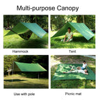 250 x 120cm Anti-mosquito Hammock and Tarp Set Waterproof Sunshade Camping Supplies, Dark Green +Camouflage, Camouflage + Camouflage