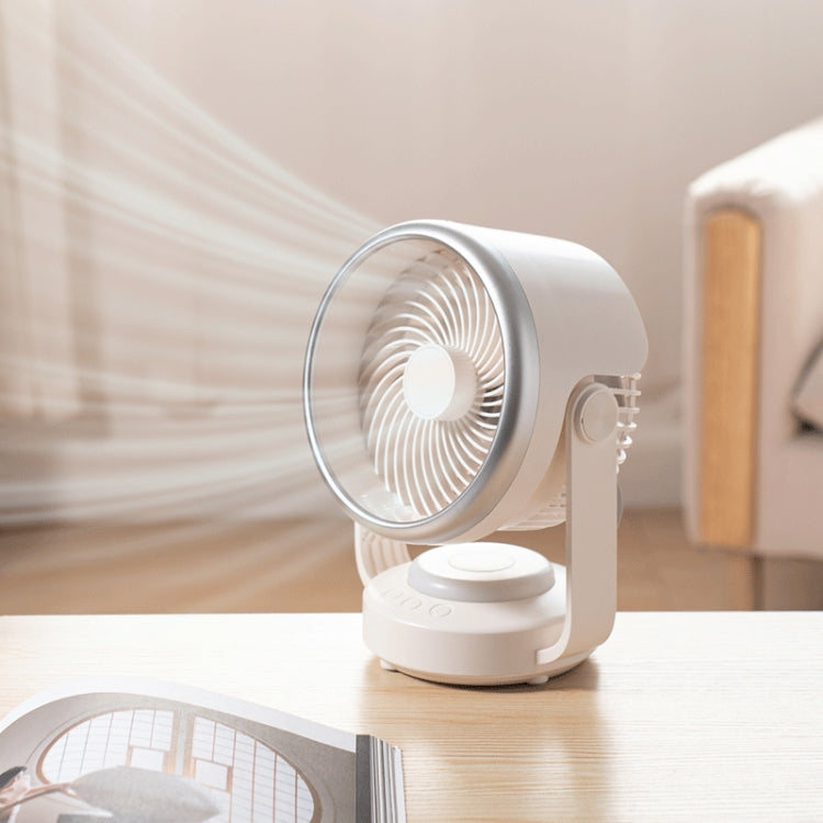 Air Circulation Fan Automatic Oscillating Head Desktop Fan With LED Light