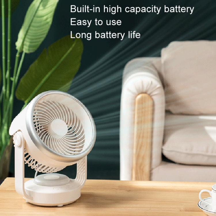 Air Circulation Fan Automatic Oscillating Head Desktop Fan With LED Light