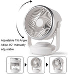 Air Circulation Fan Automatic Oscillating Head Desktop Fan With LED Light