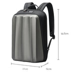 Bopai 61-122579 Large Capacity Hard Shell Password Lock Waterproof Business Laptop Backpack, (Grey)