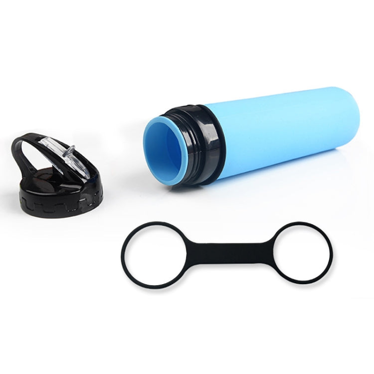 600ml Folding Silicone Riding Water Cup Portable Environmental Protection Shatterproof Silicone Water Bottle