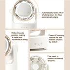 3 In 1 Multifunctional Desktop Fan with LED Light Cosmetic Mirror, USB Plug Non-Oscillating, Rechargeable Oscillating