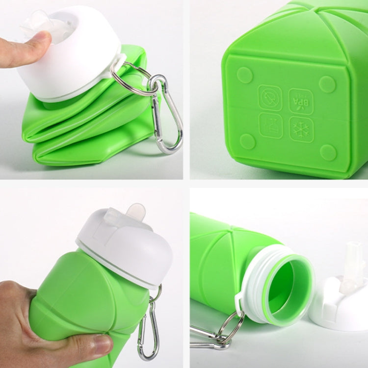 600ml Food Class Silicone Folding Outdoor Water Cup Portable Cycling Water Bottle
