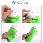 600ml Food Class Silicone Folding Outdoor Water Cup Portable Cycling Water Bottle