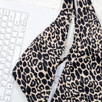 Leopard Print Hollow Strap One-piece Swimsuit For Women, S, M, L