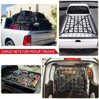 Truck Bed Cargo Net Pickup Bed Netting Strap, 127x106cm, 167x127cm, 208x127cm