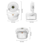 USB Charging Folding Desktop Spray Humidification Fan with Night Light