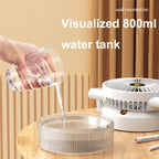 USB Charging Folding Desktop Spray Humidification Fan with Night Light