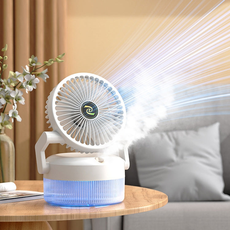 USB Charging Folding Desktop Spray Humidification Fan with Night Light
