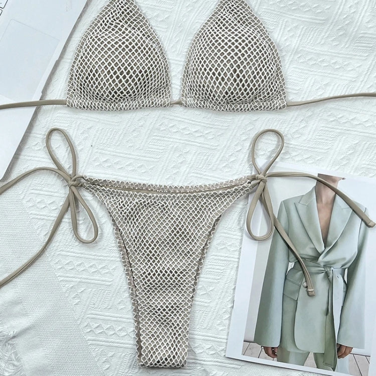 Women Halter Neck Tie Bikini Two-piece Set Female Swimsuit, S, M, L