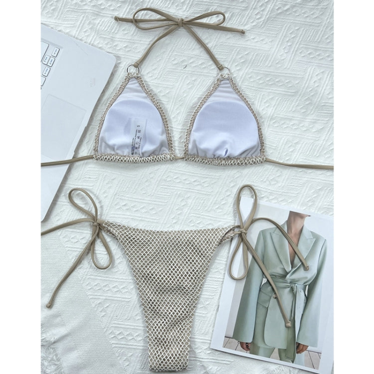 Women Halter Neck Tie Bikini Two-piece Set Female Swimsuit, S, M, L